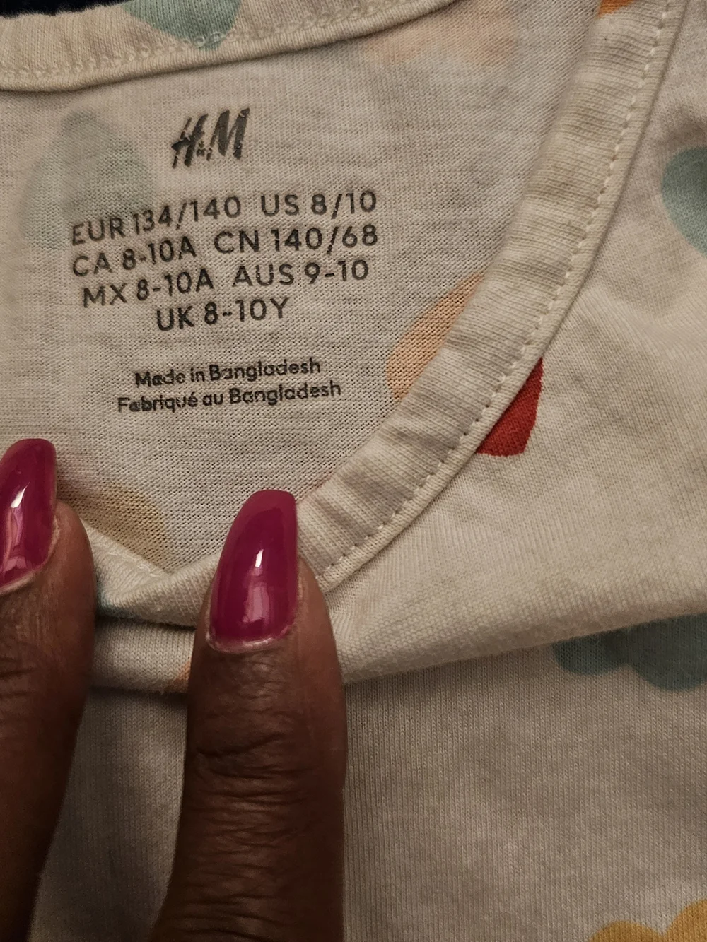 H&M White Tank Dress with Multi-Color Heart Print Size 8-10 Youth